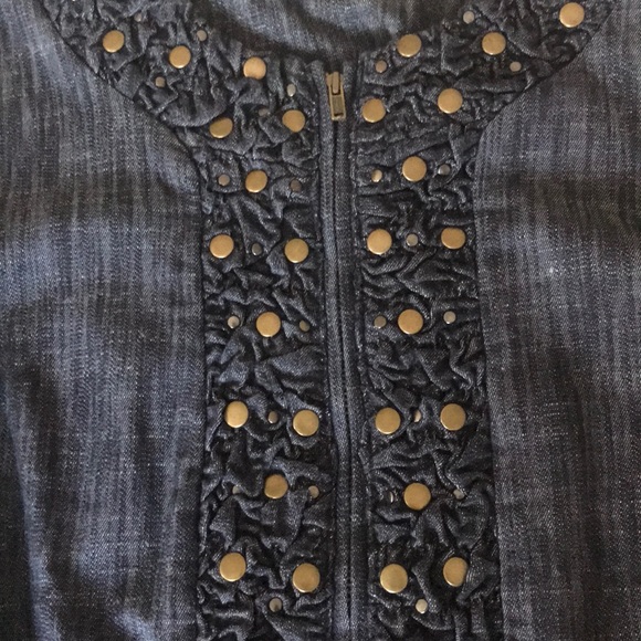 JM Collection Detailed Jean Jacket - Picture 4 of 7